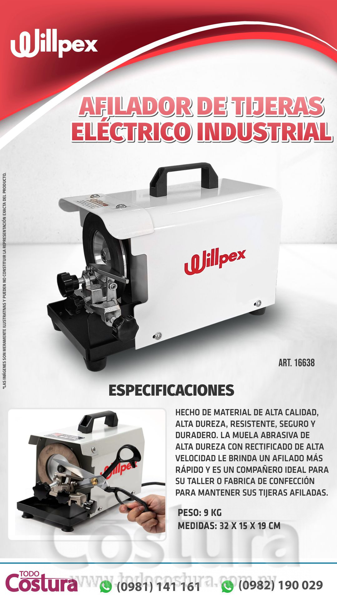 AFILADOR DE TIJERAS ELECTRICO INDUSTRIAL